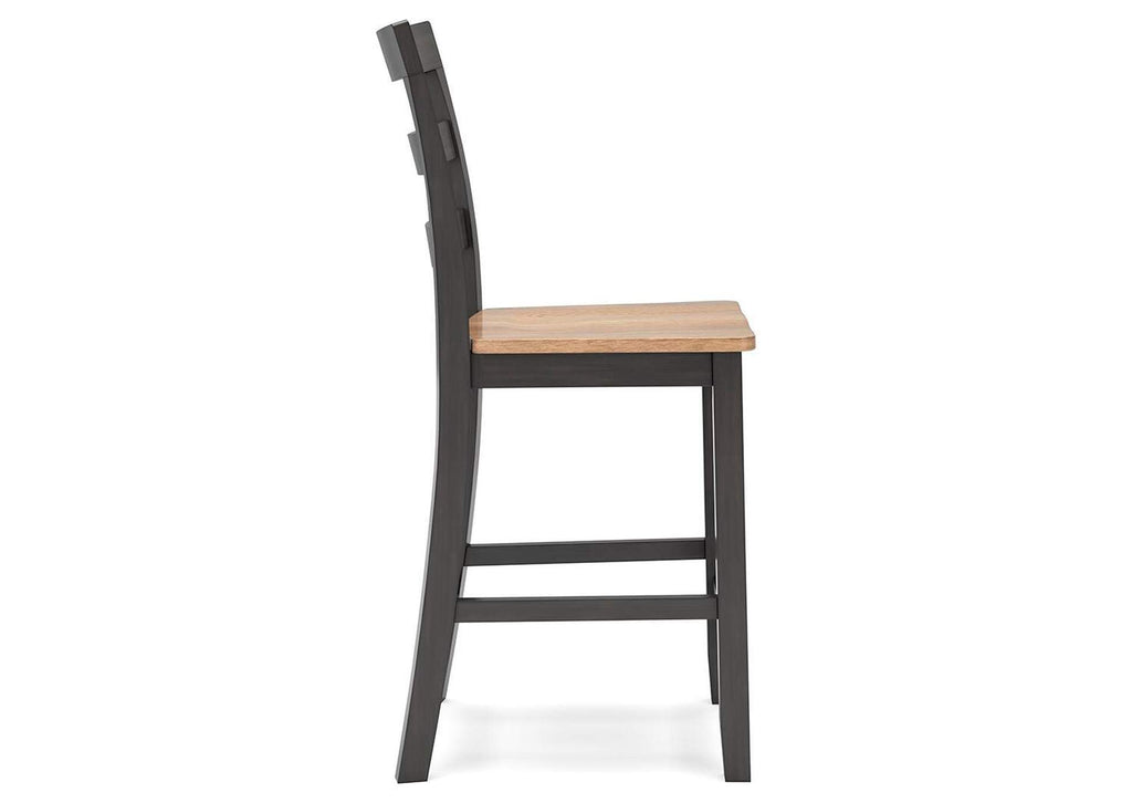 Gesthaven Counter Height Dining Table and 2 Barstools side view