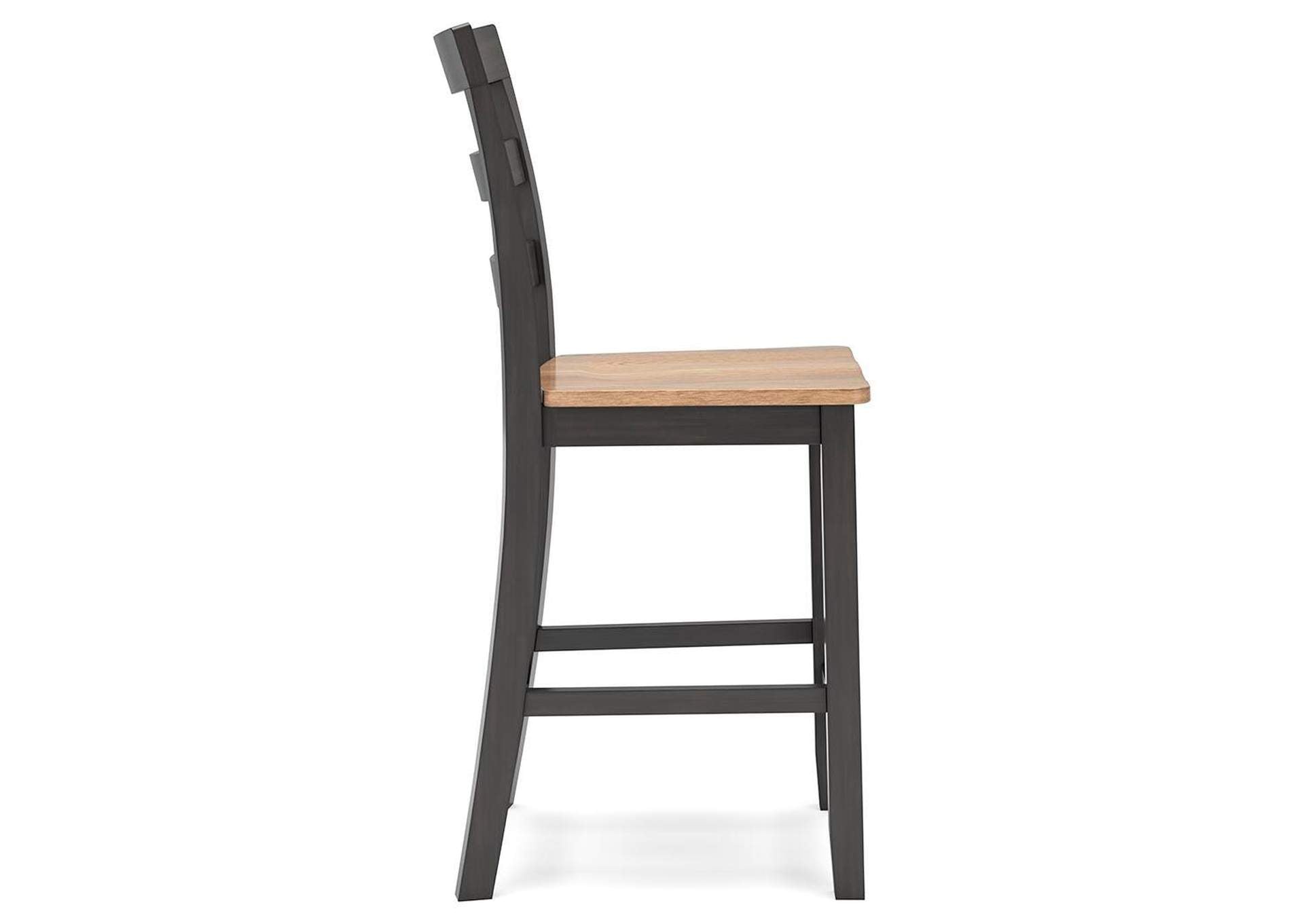 Gesthaven Counter Height Dining Table and 2 Barstools side view