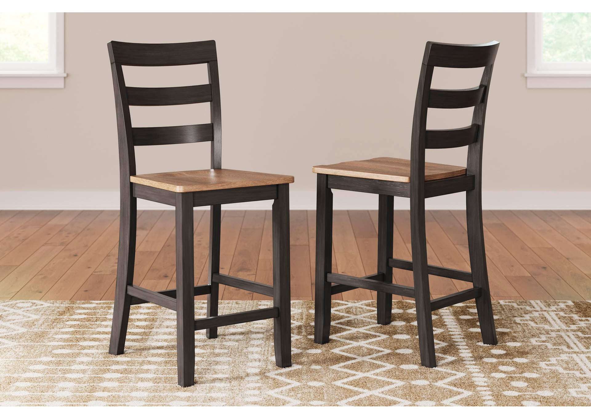 Gesthaven Counter Height Dining Table and 2 Barstools