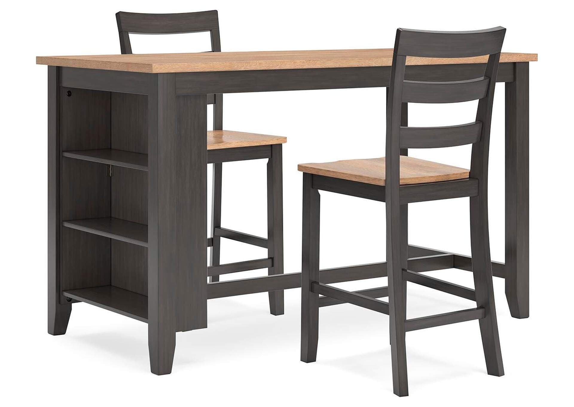 Gesthaven Counter Height Dining Table and 2 Barstools