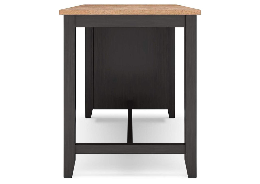 Gesthaven Counter Height Dining Table and 2 Barstools side view