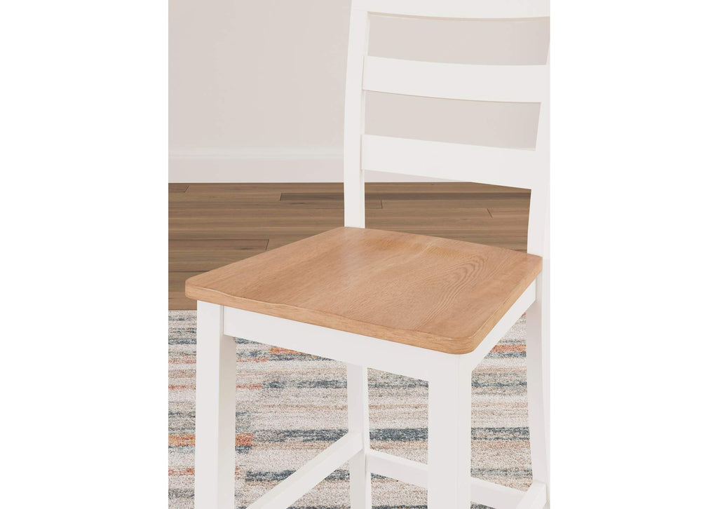 Gesthaven Counter Height Dining Table and 2 Barstools detail