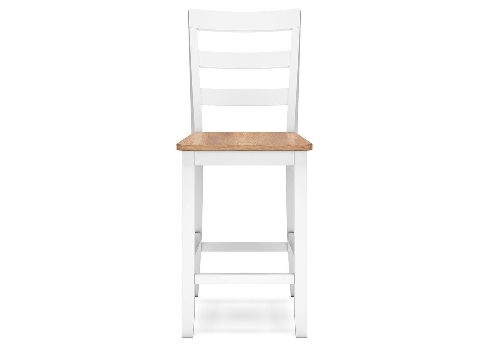 Gesthaven Counter Height Dining Table and 2 Barstools front view