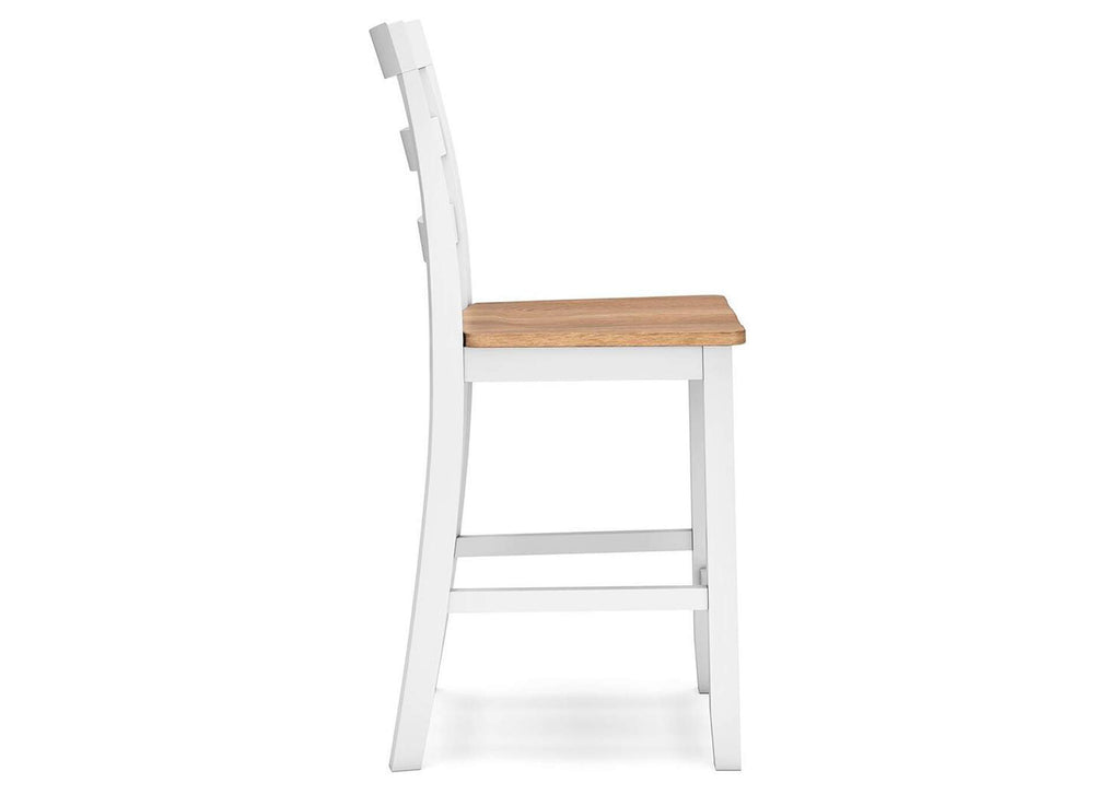 Gesthaven Counter Height Dining Table and 2 Barstools side view