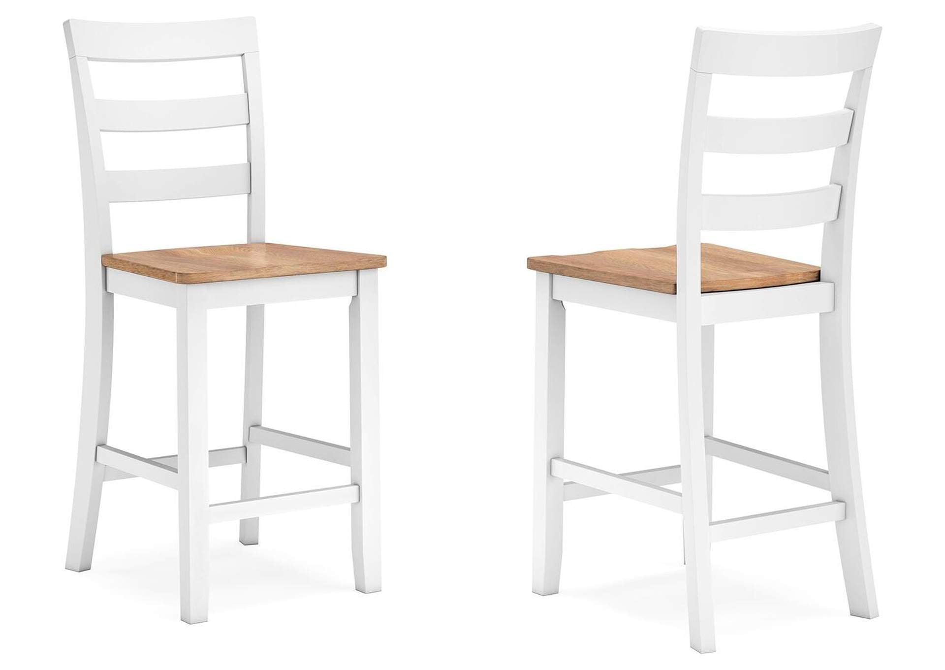 Gesthaven Counter Height Dining Table and 2 Barstools angled view