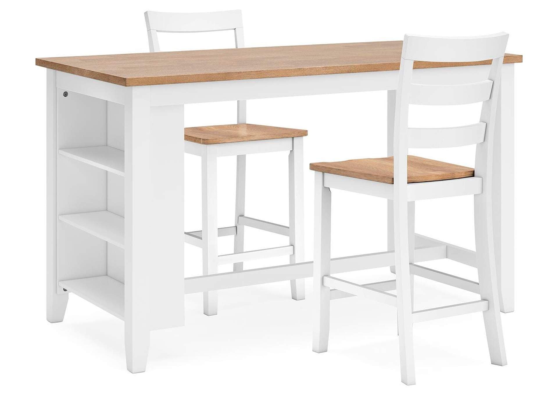 Gesthaven Counter Height Dining Table and 2 Barstools