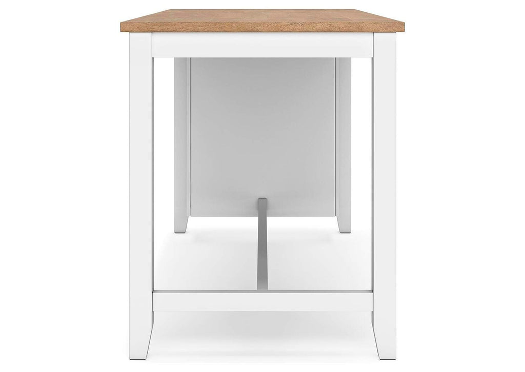 Gesthaven Counter Height Dining Table and 2 Barstools side view