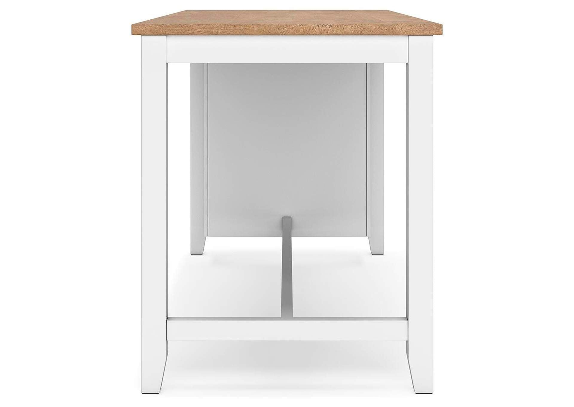 Gesthaven Counter Height Dining Table and 2 Barstools side view