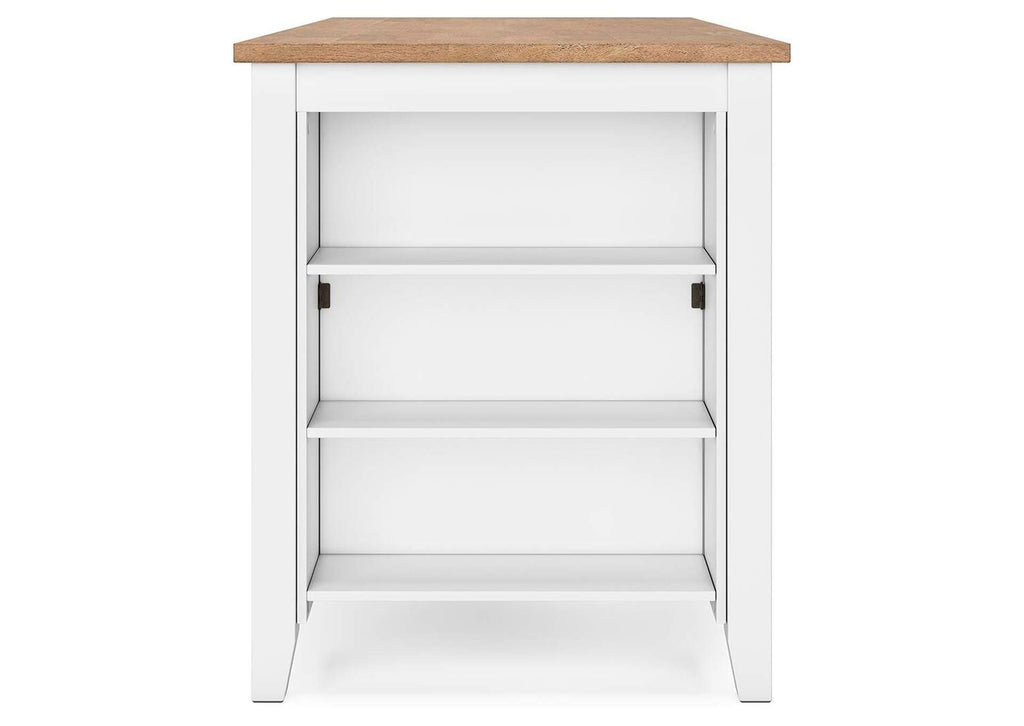 Gesthaven Counter Height Dining Table and 2 Barstools side view
