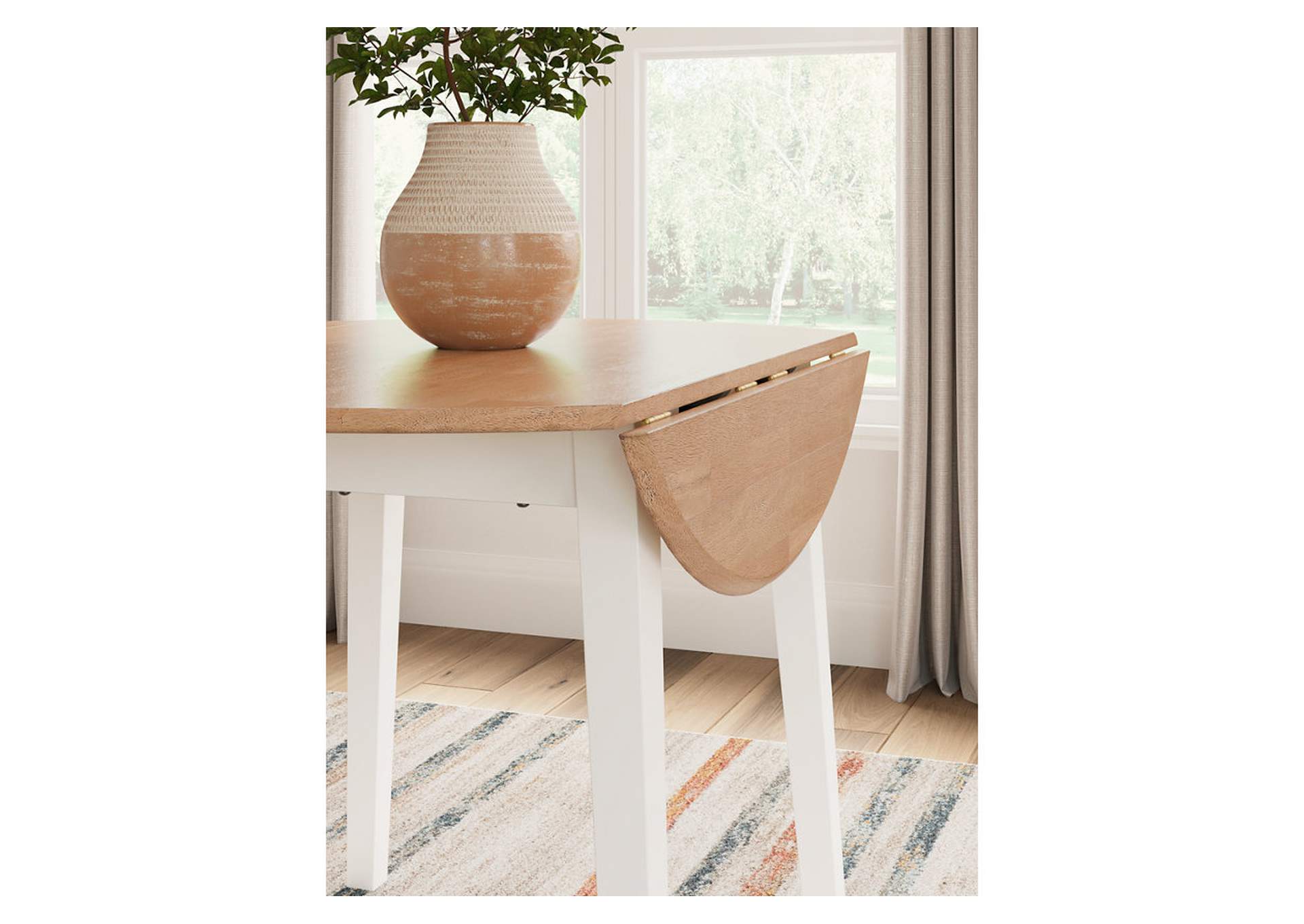 Gesthaven Dining Table and 2 Chairs detail
