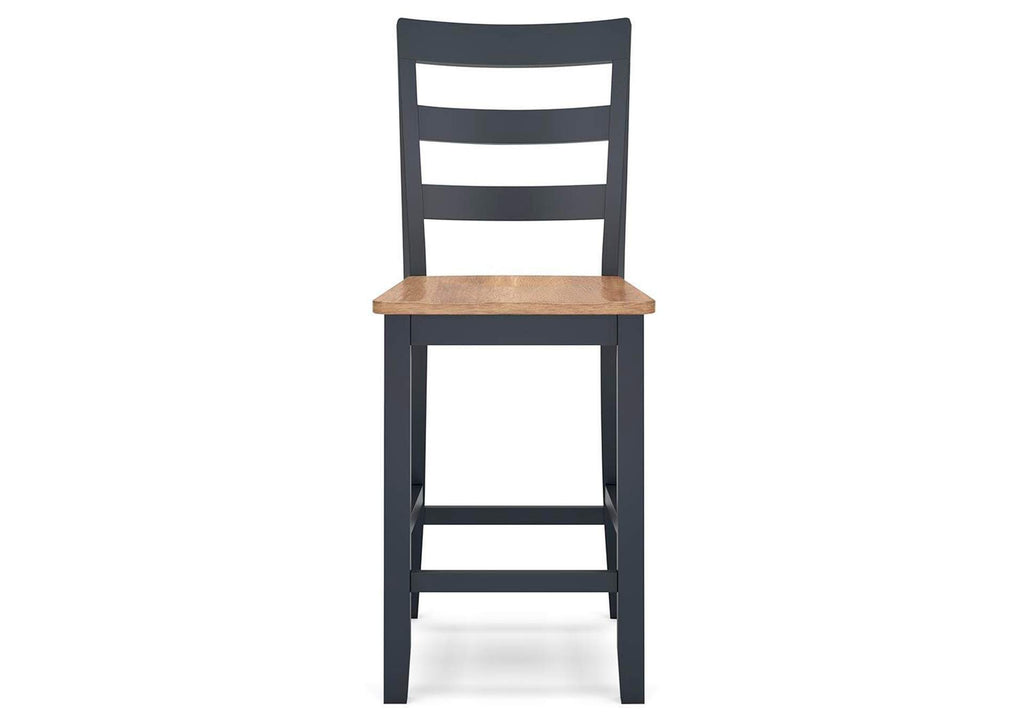 Gesthaven Counter Height Dining Table and 2 Barstools front view