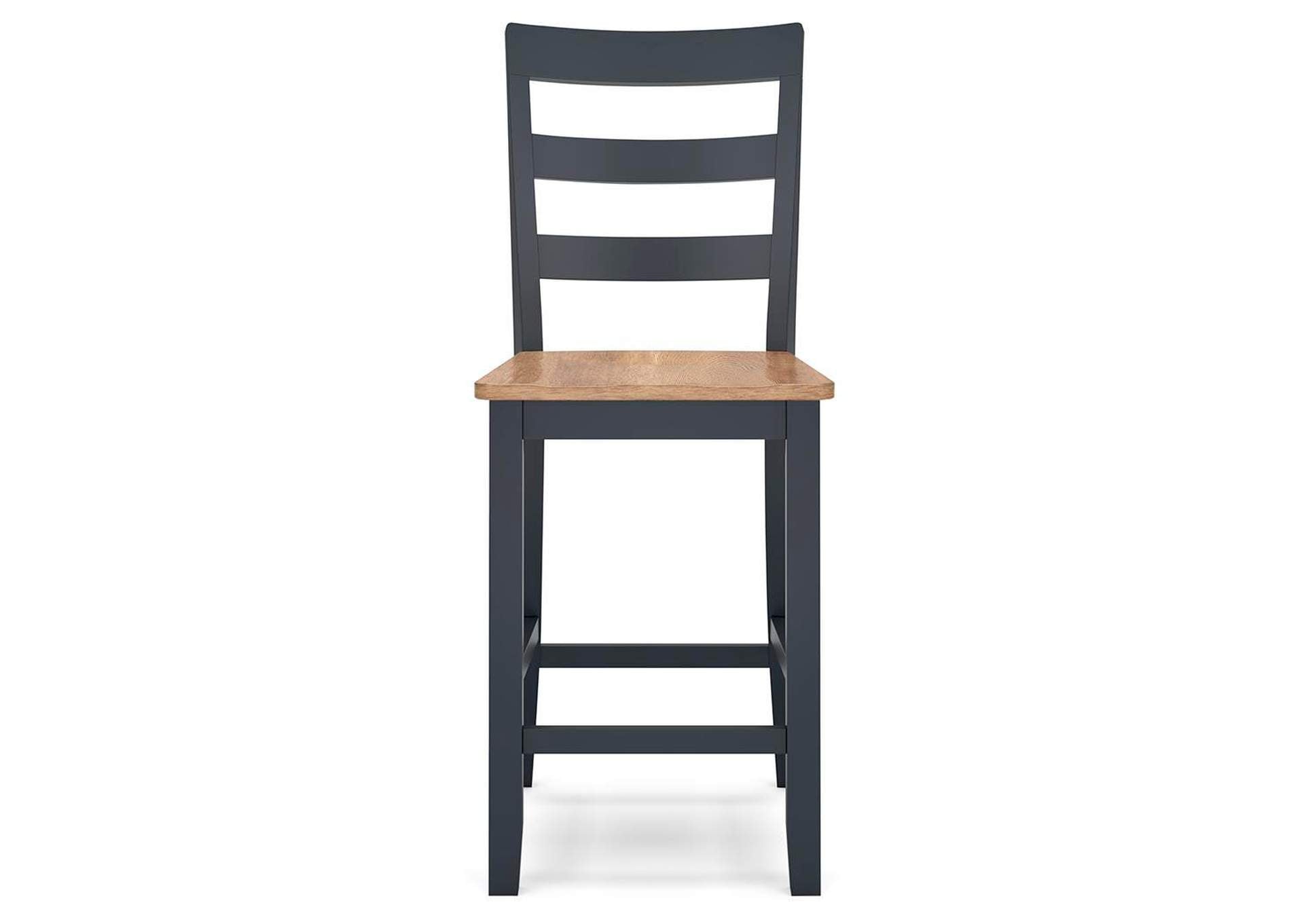 Gesthaven Counter Height Dining Table and 2 Barstools front view