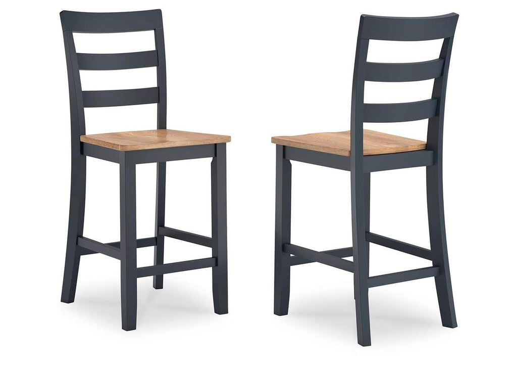 Gesthaven Counter Height Dining Table and 2 Barstools angled view