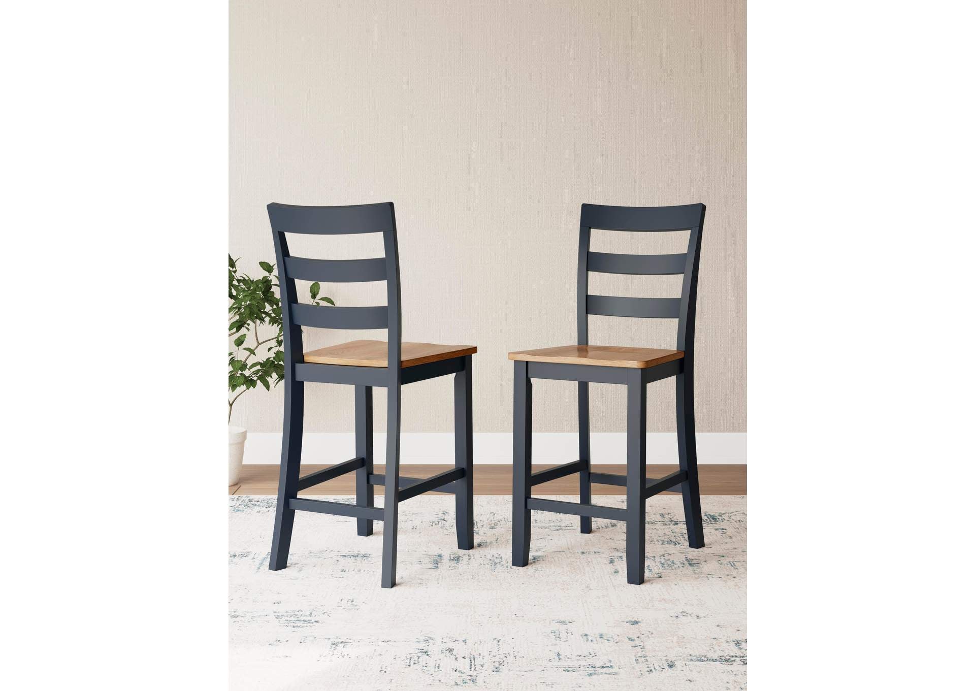Gesthaven Counter Height Dining Table and 2 Barstools