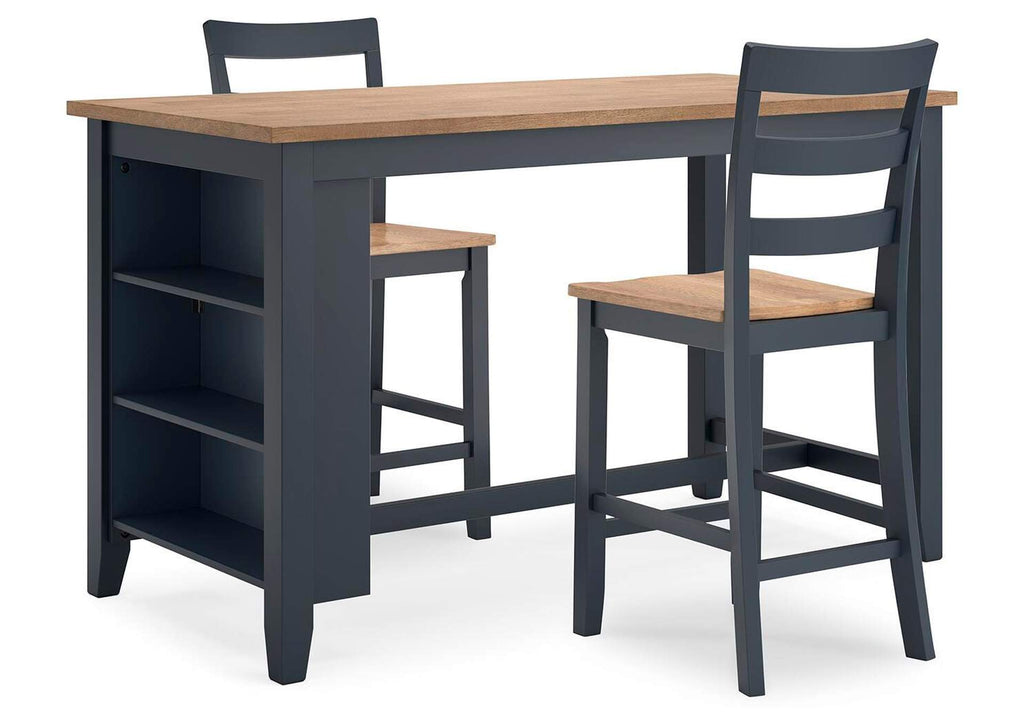 Gesthaven Counter Height Dining Table and 2 Barstools