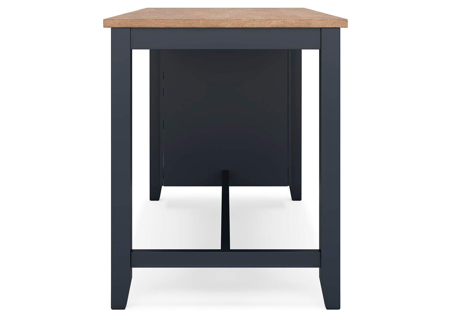 Gesthaven Counter Height Dining Table and 2 Barstools side view