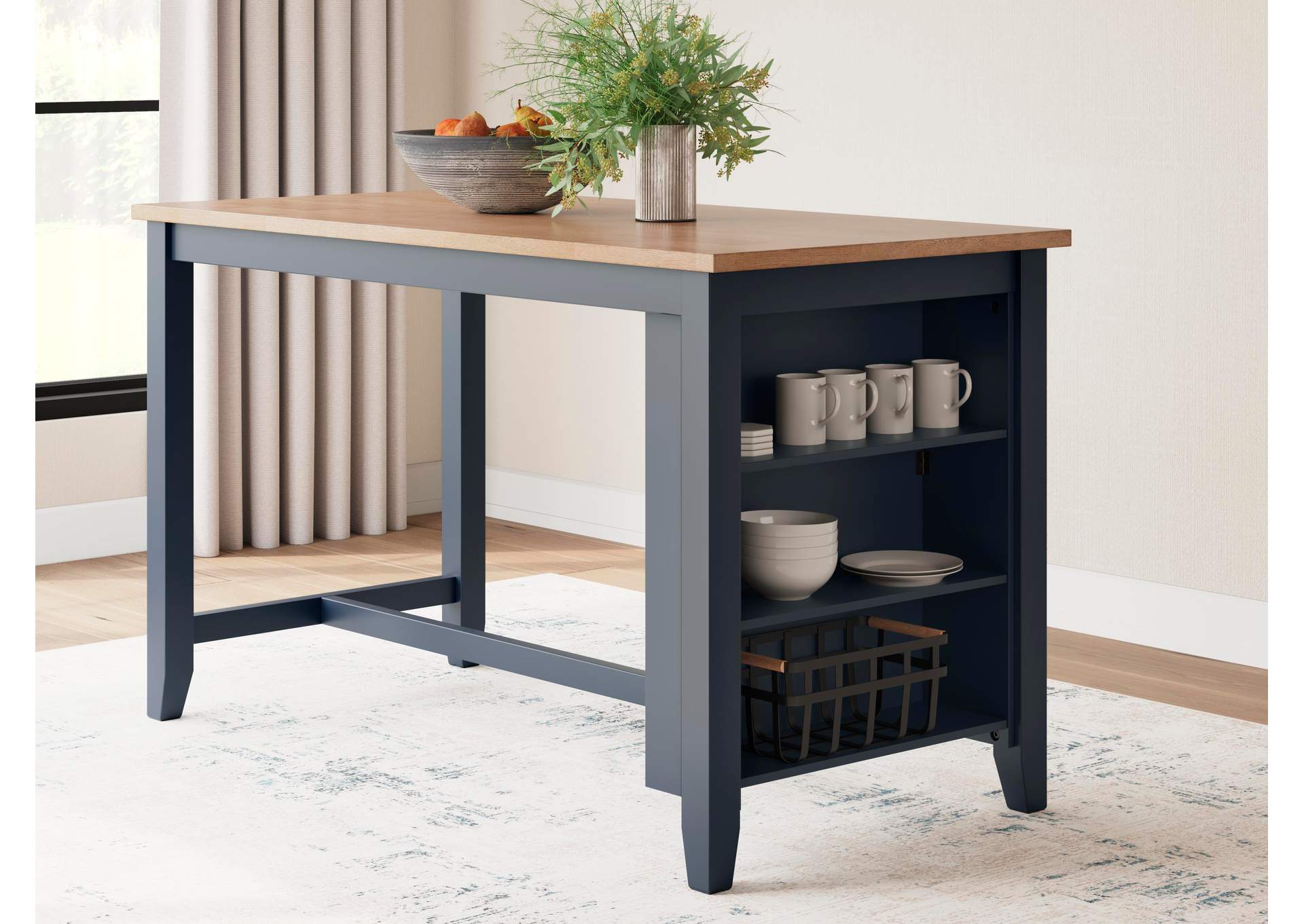 Gesthaven Counter Height Dining Table and 2 Barstools