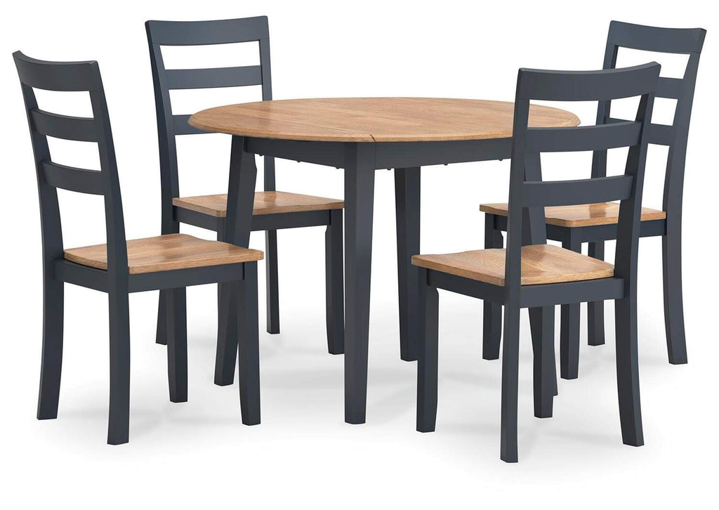 Gesthaven Dining Table and 4 Chairs angled view