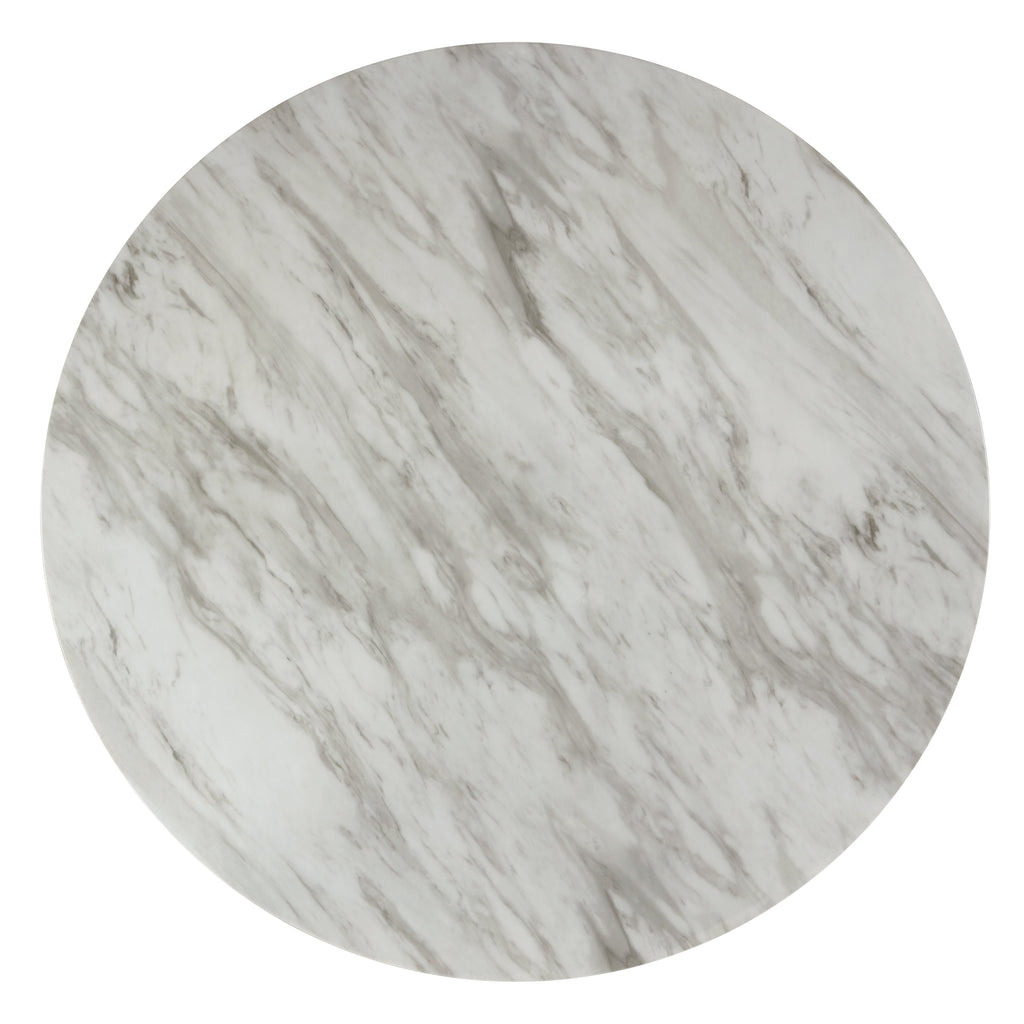 Celeste 42" Round Counter Table-Espresso/Faux Marble