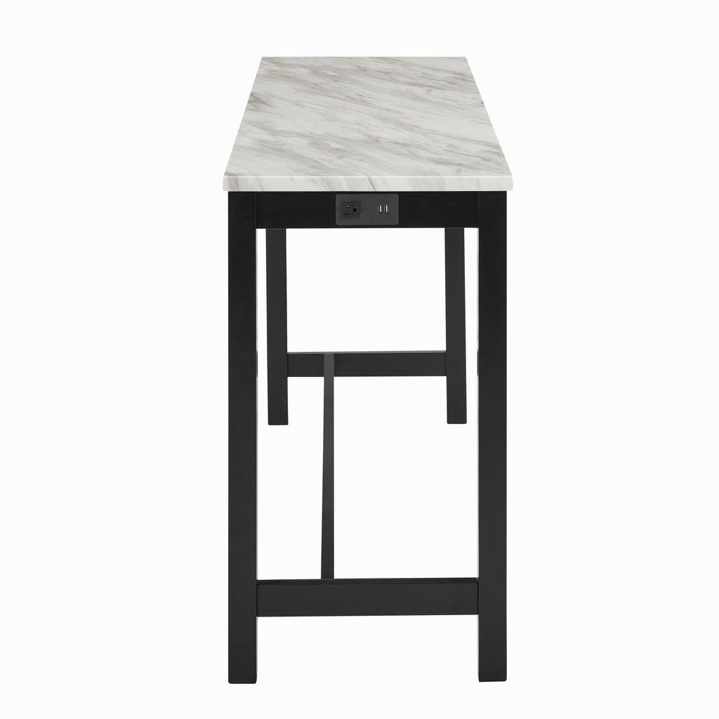 Celeste Theater Bar Table W/ 3 Stools-Blue