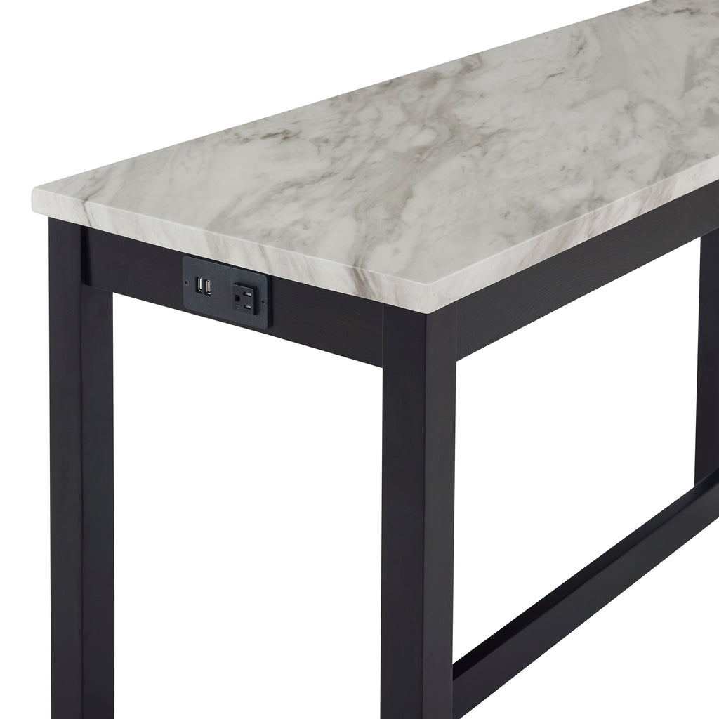 Celeste Theater Bar Table W/ 3 Stools-Blue