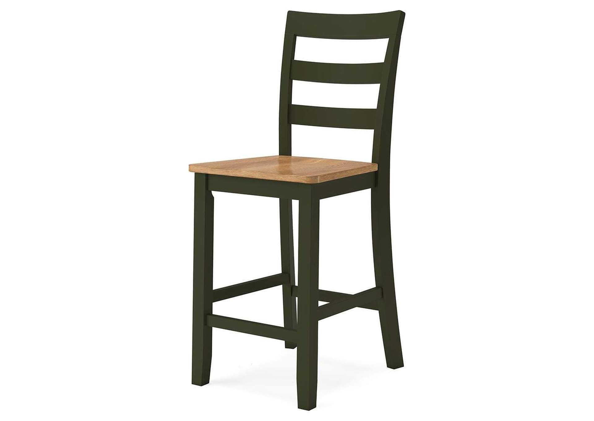 Gesthaven Counter Height Dining Table and 2 Barstools angled view
