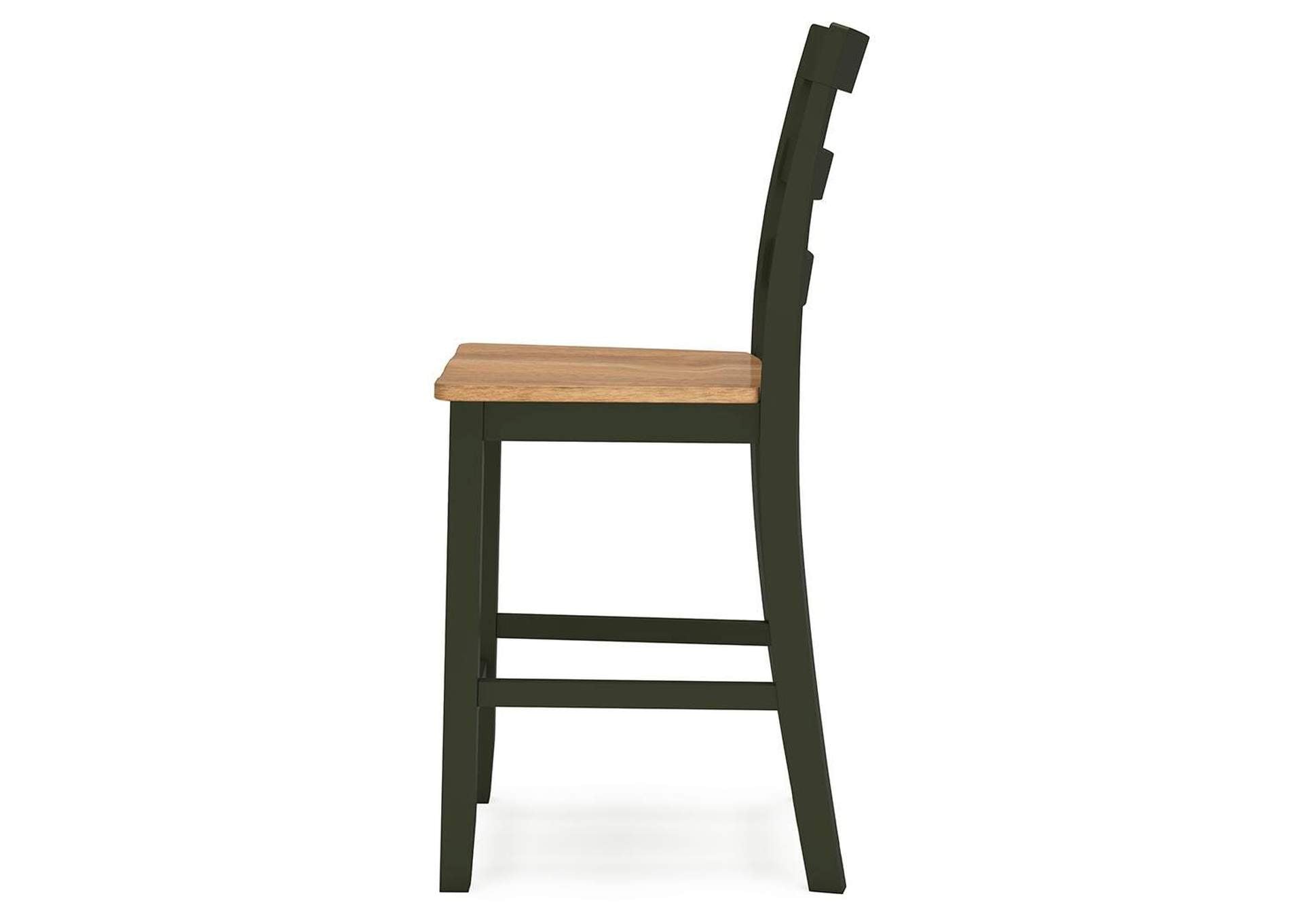 Gesthaven Counter Height Dining Table and 2 Barstools side view