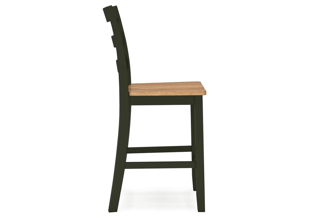 Gesthaven Counter Height Dining Table and 2 Barstools side view