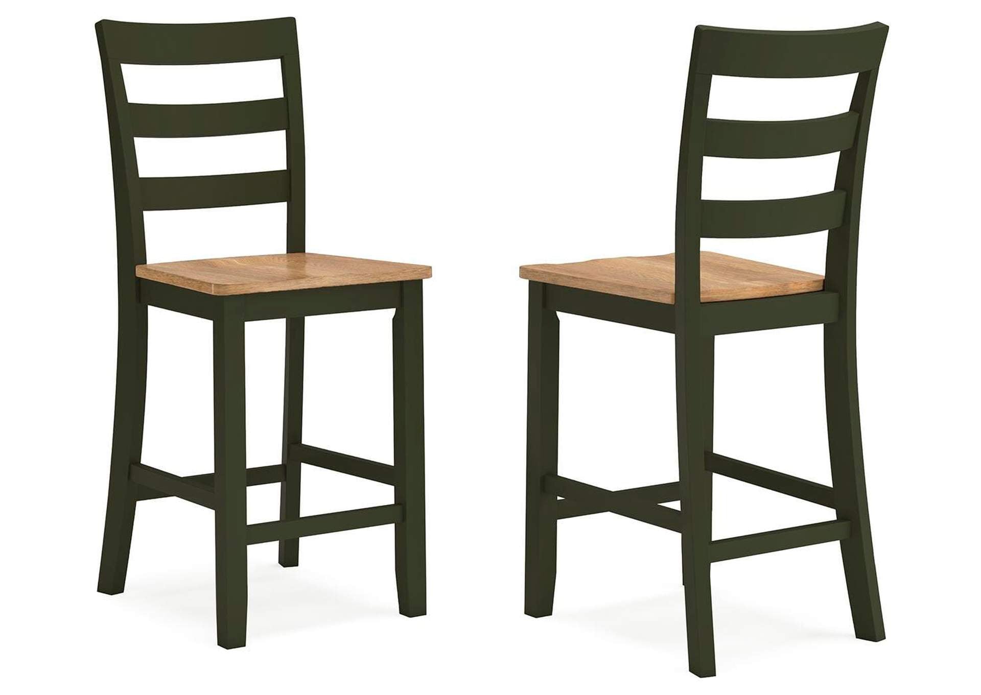 Gesthaven Counter Height Dining Table and 2 Barstools angled view