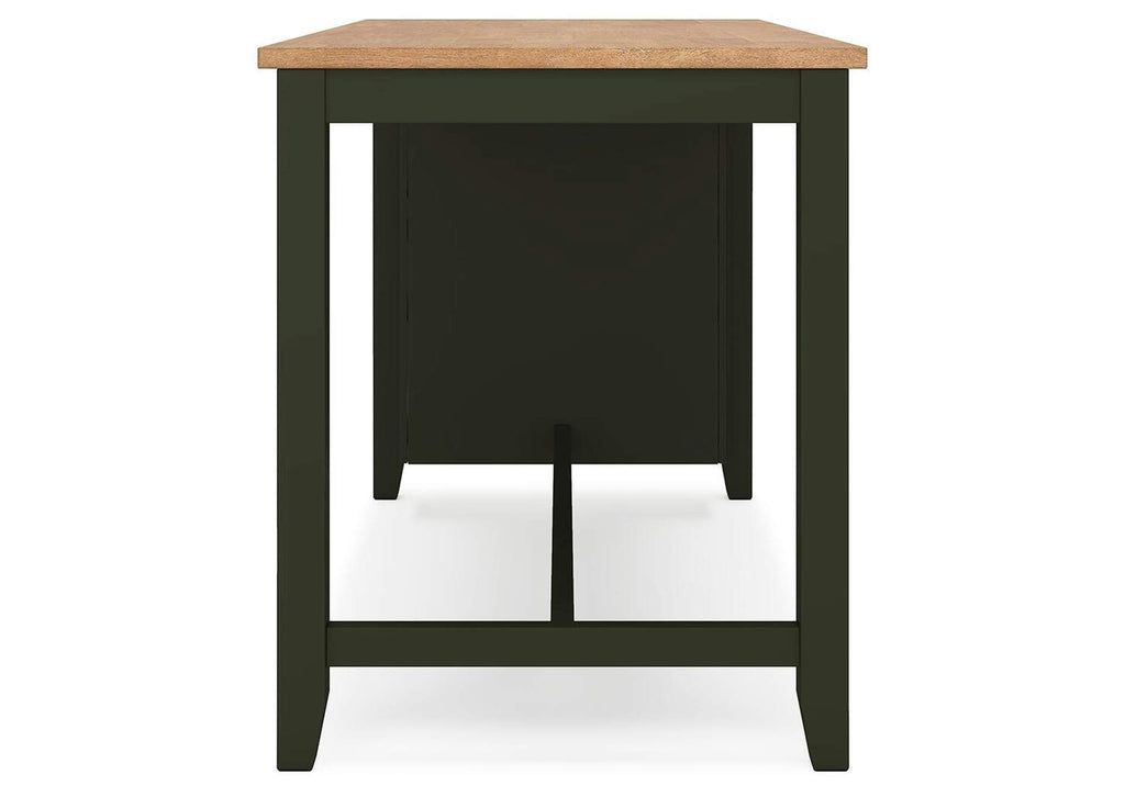 Gesthaven Counter Height Dining Table and 2 Barstools side view