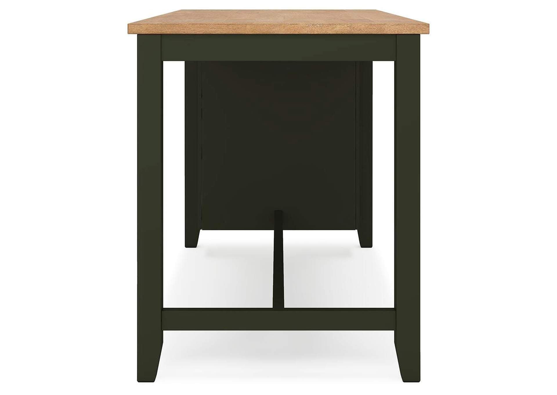 Gesthaven Counter Height Dining Table and 2 Barstools side view