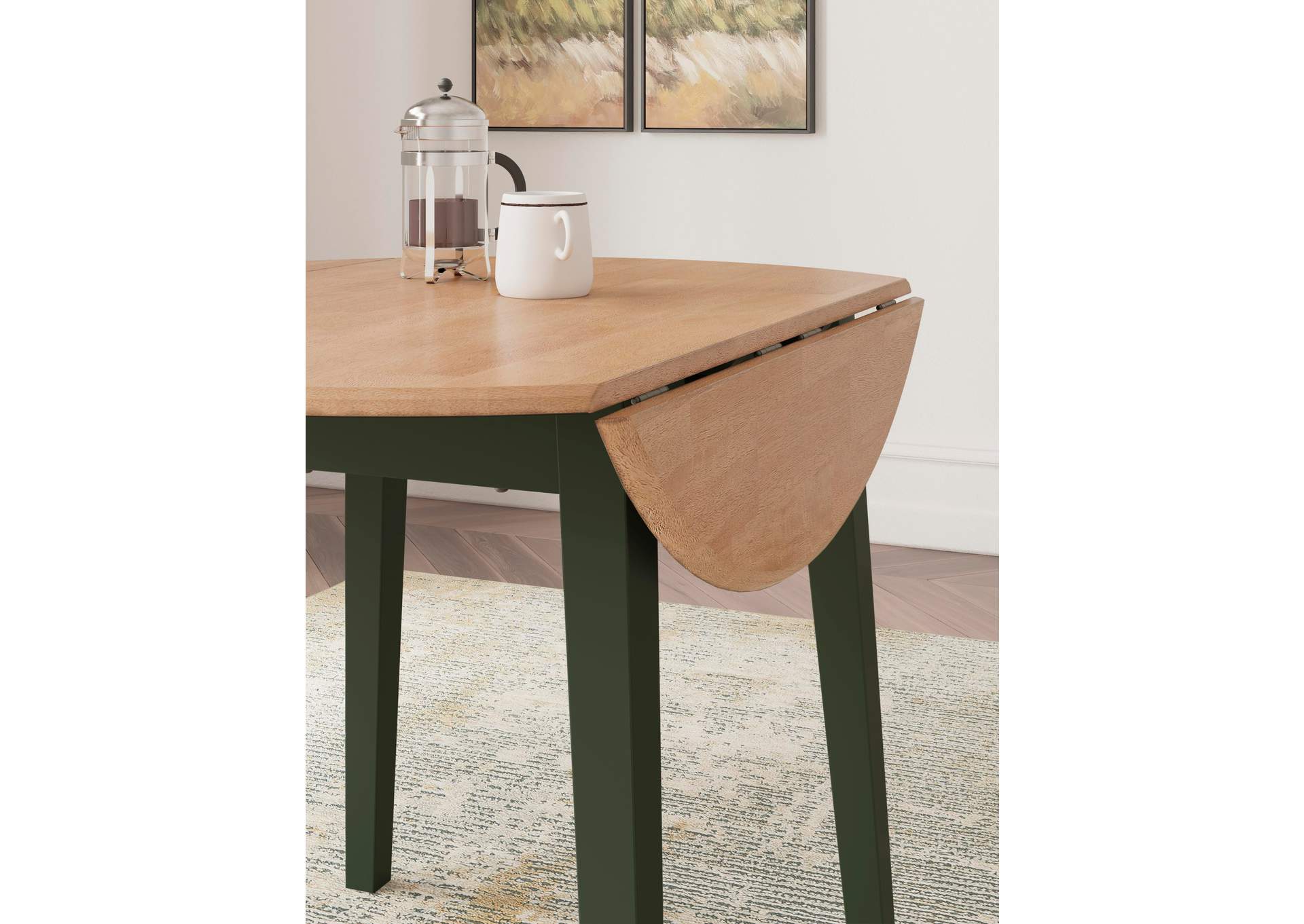 Gesthaven Dining Table and 2 Chairs detail