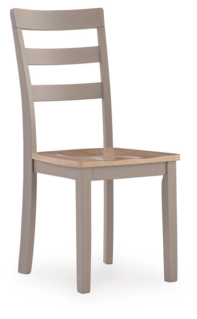 Harperfeld Dining Chair in Natural/Gray, angle view