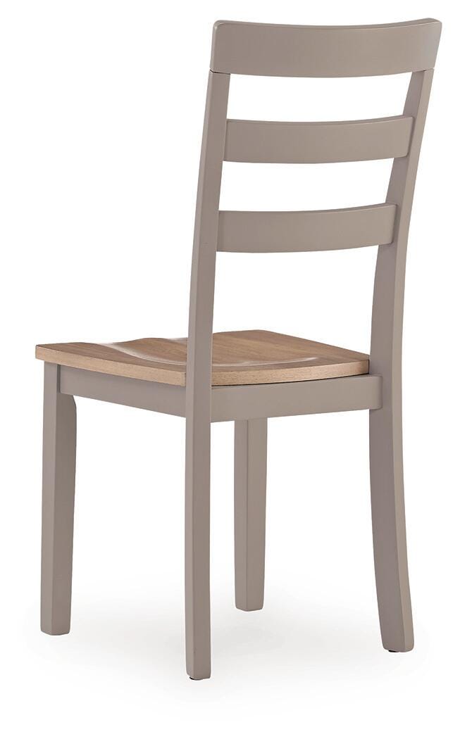 Harperfeld Dining Chair in Natural/Gray, back view