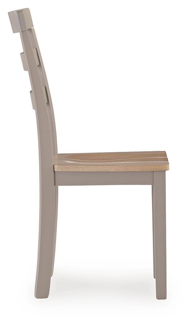 Harperfeld Dining Chair in Natural/Gray, side view