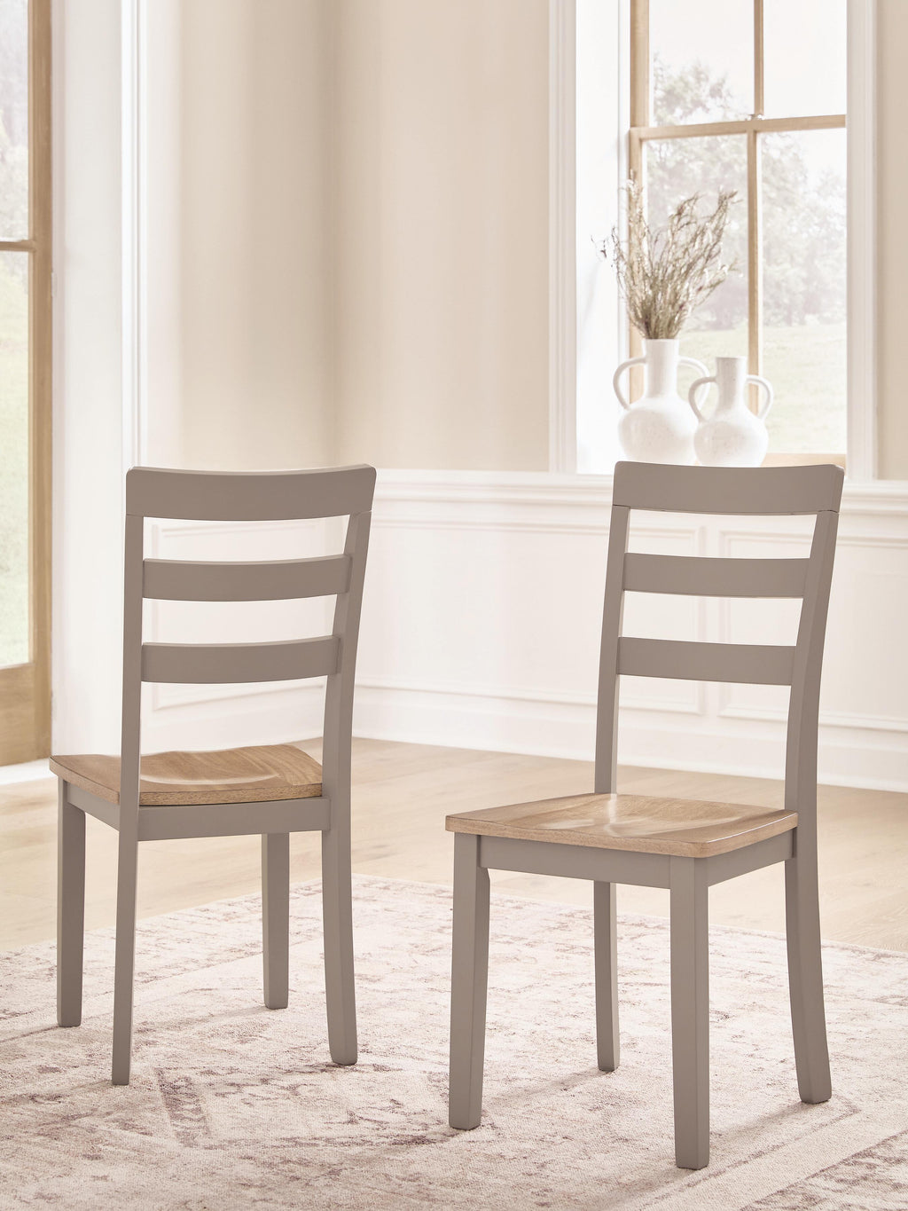 Harperfeld Dining Chair in Natural/Gray, lifestyle view