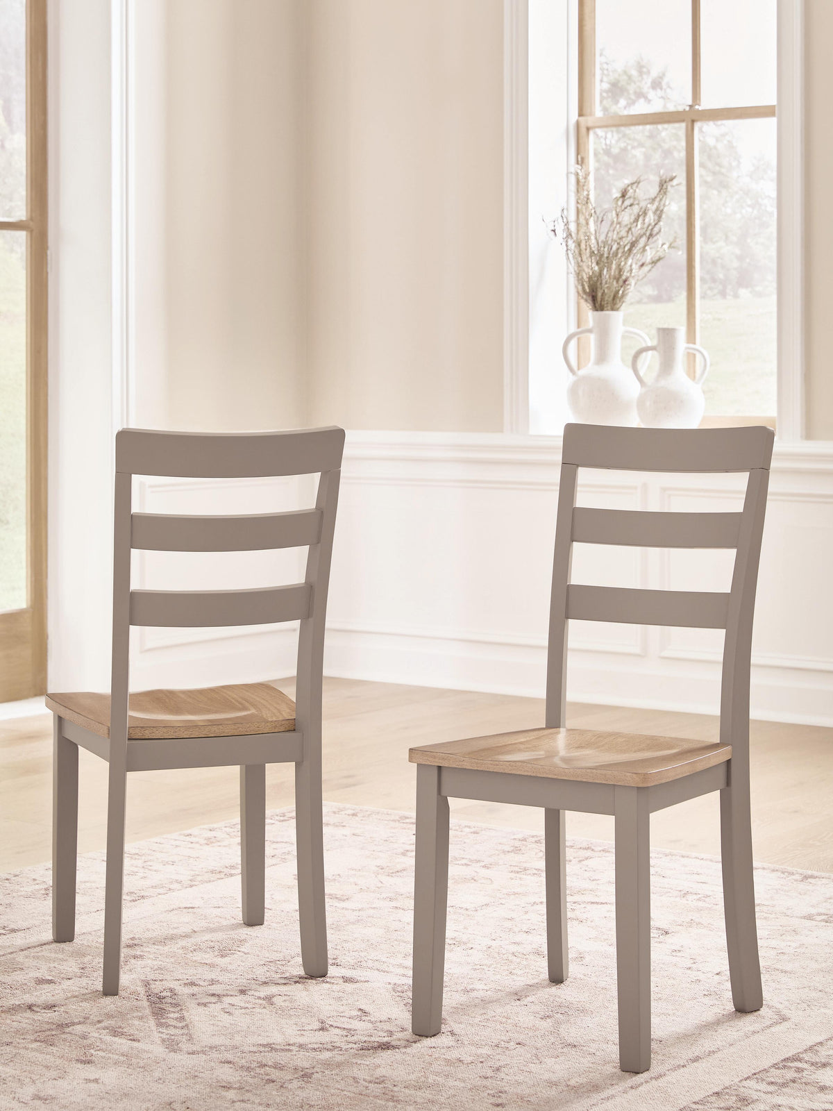 Harperfeld Dining Chair in Natural/Gray, lifestyle view