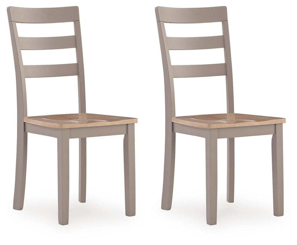 Harperfeld Dining Chair in Natural/Gray, angle view