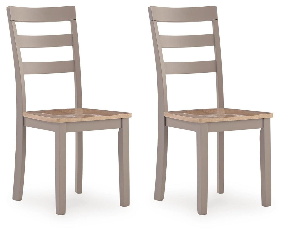 Harperfeld Dining Chair in Natural/Gray, angle view
