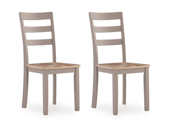 Harperfeld Dining Chair in Natural/Gray, angle view