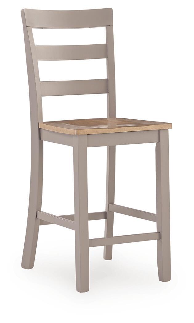 Harperfeld Counter Height Barstool in Natural/Gray, angle view