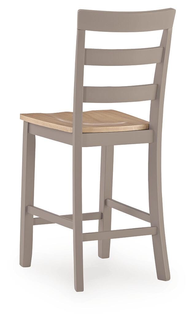 Harperfeld Counter Height Barstool in Natural/Gray, back view
