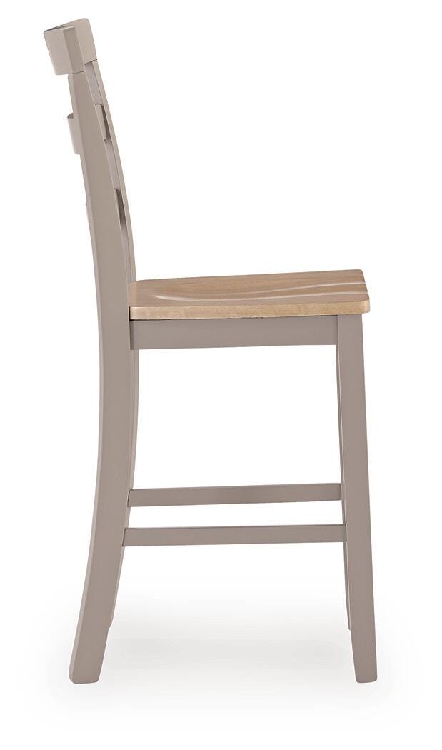 Harperfeld Counter Height Barstool in Natural/Gray, side view