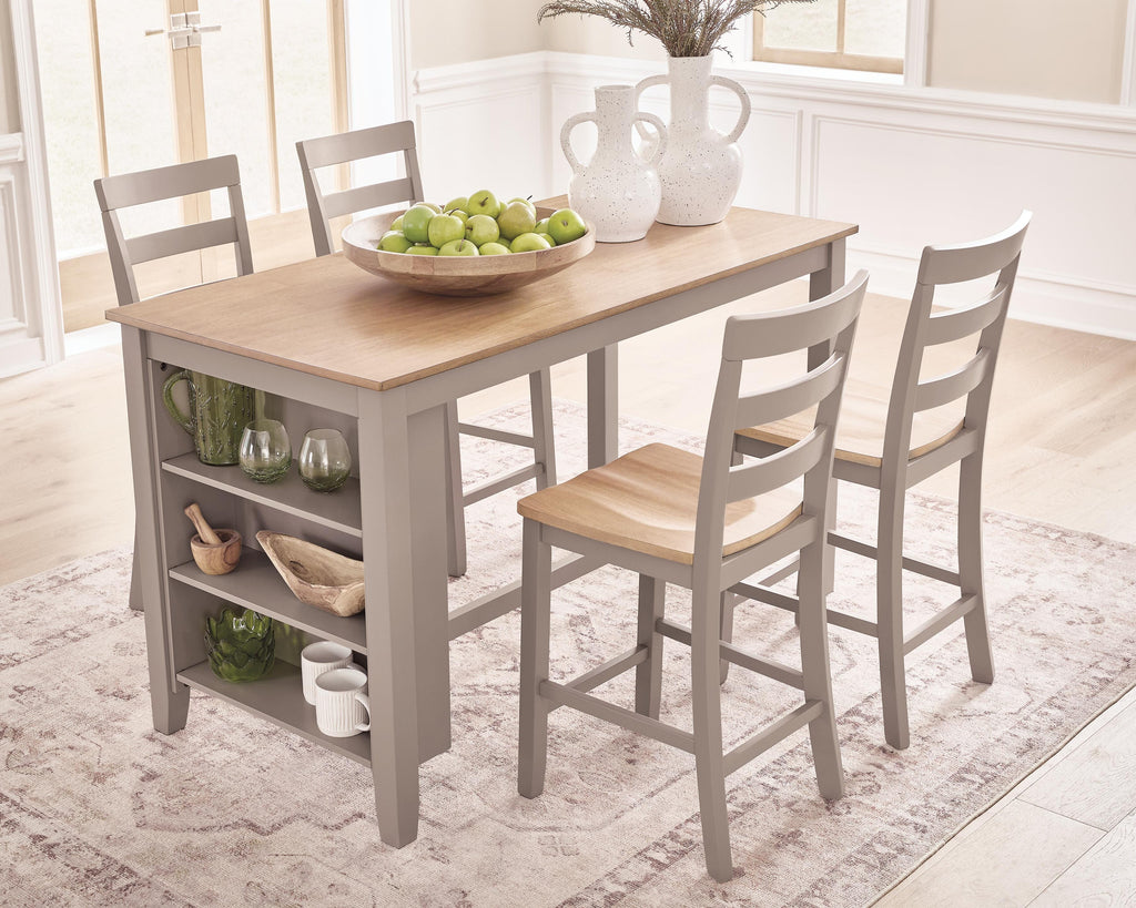 Harperfeld Counter Height Dining Table in Natural/Gray, lifestyle view