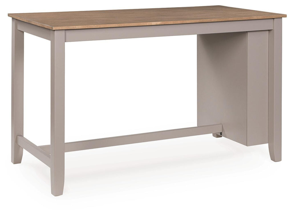 Harperfeld Counter Height Dining Table in Natural/Gray, angle view