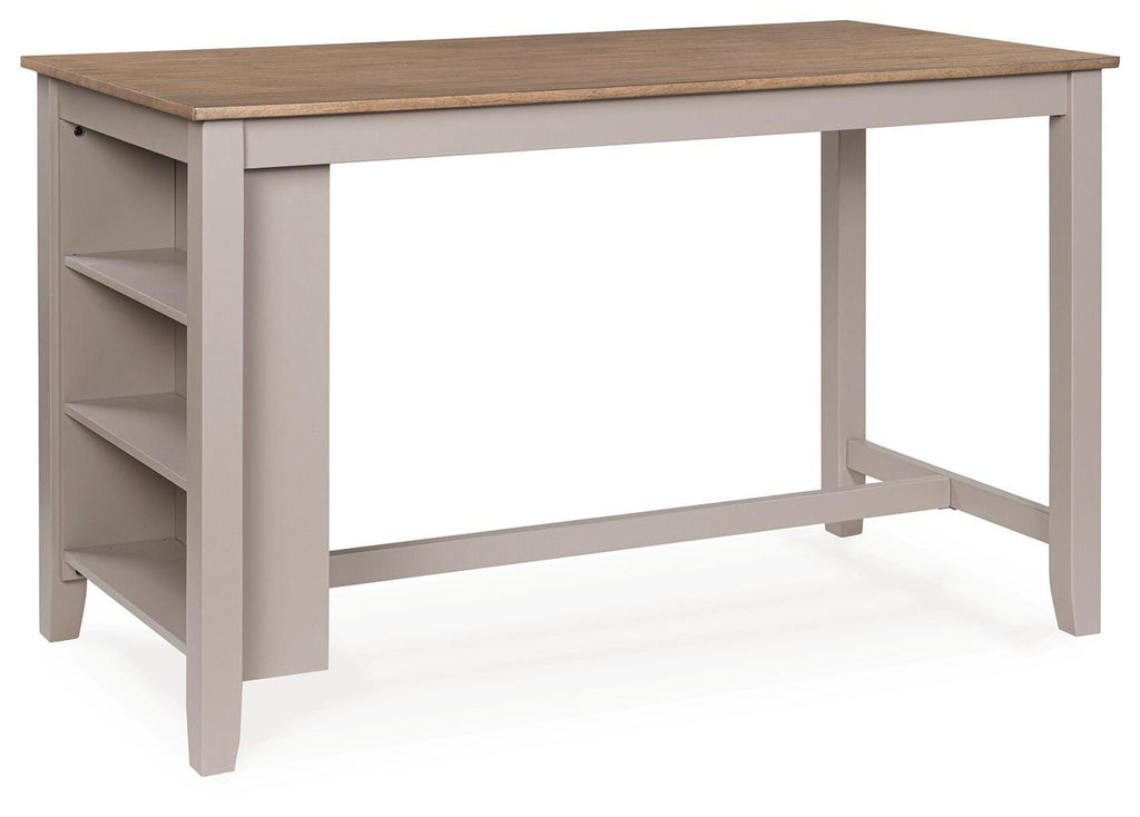 Harperfeld Counter Height Dining Table in Natural/Gray, angle view