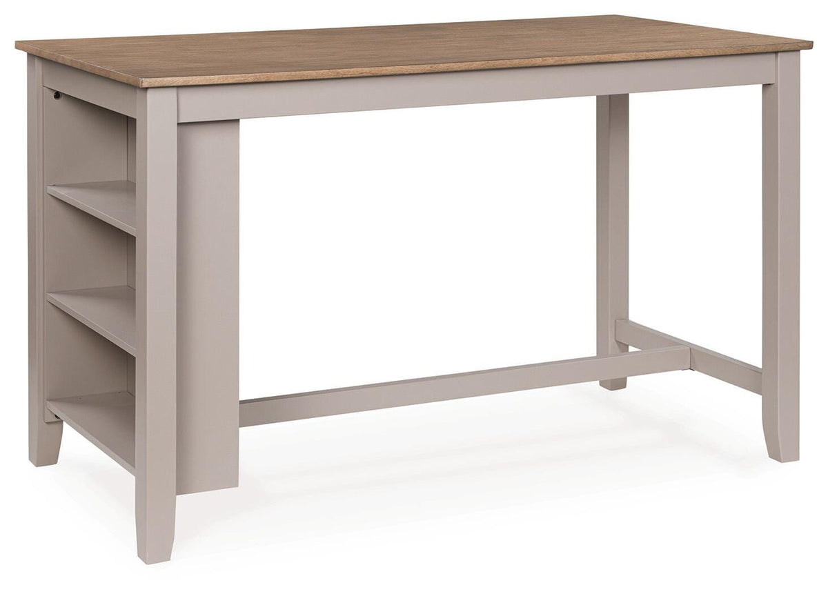 Harperfeld Counter Height Dining Table in Natural/Gray, angle view