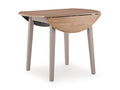 Harperfeld Dining Drop Leaf Table in Natural/Gray, angle view