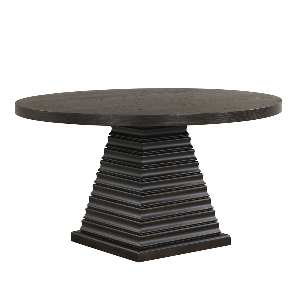 Plateau Round -Rustic Espresso Dining Table