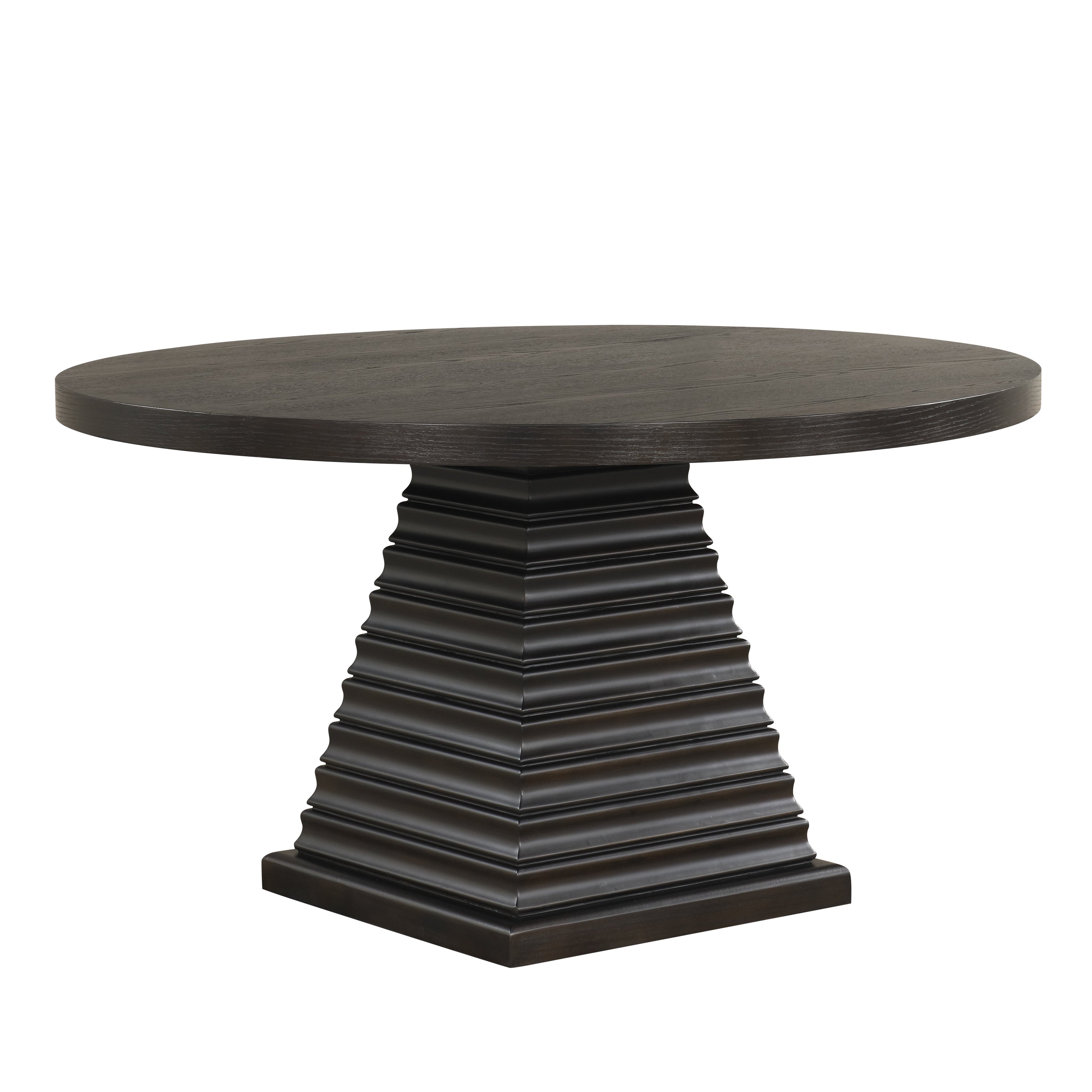 Plateau Round -Rustic Espresso Dining Table